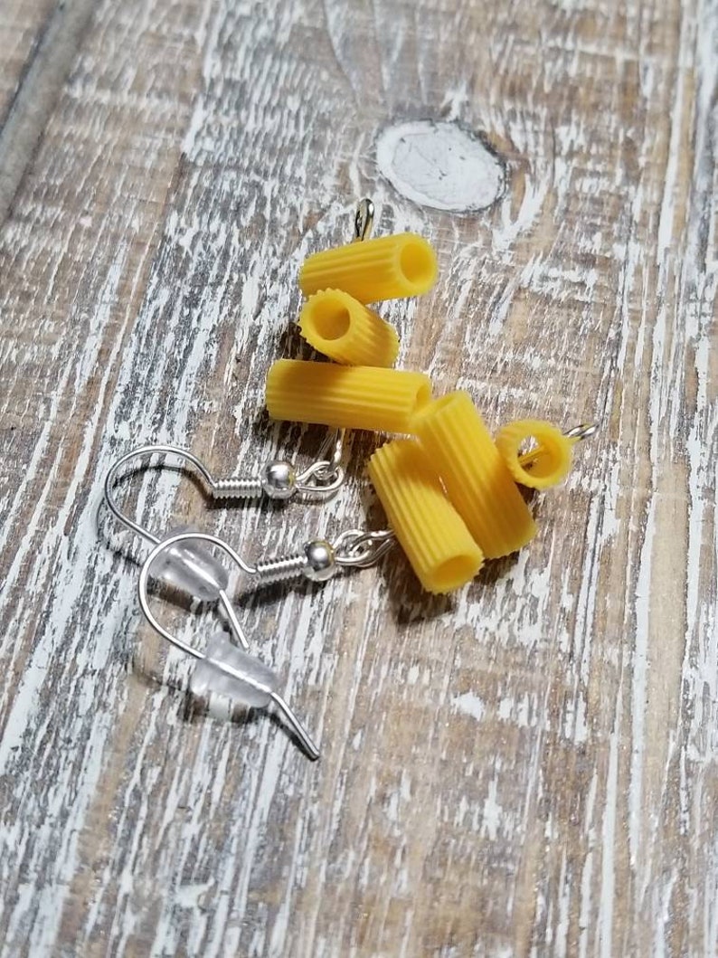 Tiny Macaroni Earrings, Noodle Earrings, Spaghetti Earrings, Fake Food Earrings, Fake Noodle Earrings image 3