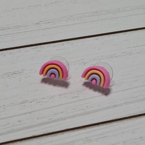 Rainbow Studs, Rainbow Stud Earrings, Rainbow Earrings, Rainbow Earrings for Girls, Rainbow Posts, Rainbow Resin Earrings