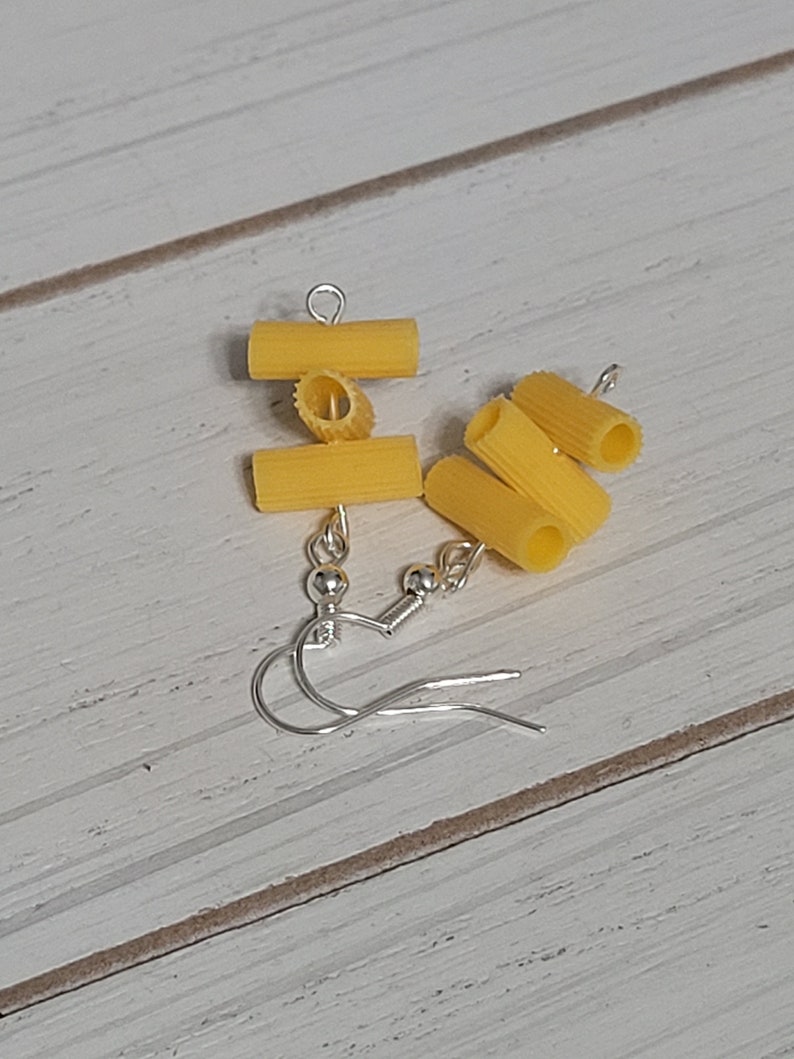 Tiny Macaroni Earrings, Noodle Earrings, Spaghetti Earrings, Fake Food Earrings, Fake Noodle Earrings image 5