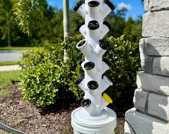 Hydroponic Tower Bundle, 24 Plant Cups, Garden Kit for Home Growers