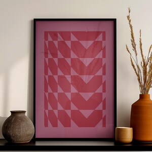 Chevron Cascade Minimal Geometric Fine Art Poster | Modern Neutral Wall Art
