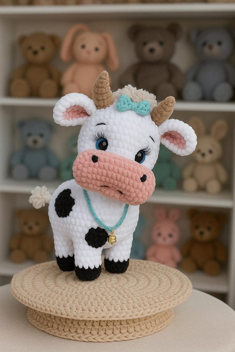 Fun Crochet Cow Pattern Adorable Funny Cow Crochet Pattern in English – Step-by-step Amigurumi ...