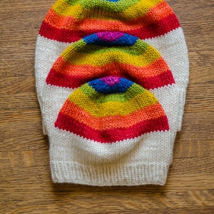 PATRÓN DE TEJIDO - Gorro con efecto pintura arcoíris *Descarga instantánea en PDF* / Orgullo / lgbtq+