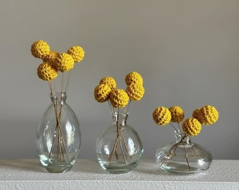 Billy balls/craspedia flowers/set of 5 with vase