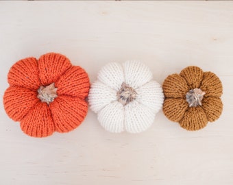 KNITTING PATTERN- The Three Pumpkins *PDF Instant Download*