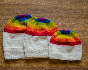 rainbow paint dip hat / knit hat / baby / child / adult / lgbtq+ / pride