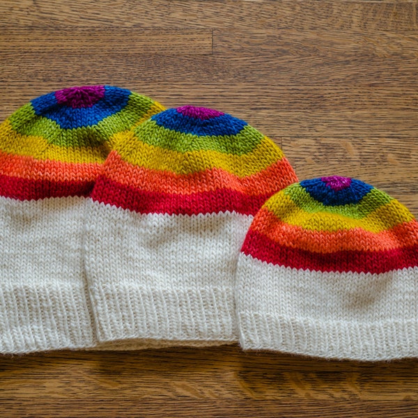 Rainbow Paint Dip Hat Knitting Kit, eM Knits