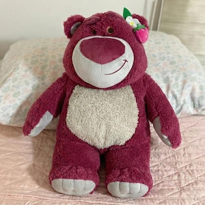 40/30/20cm Lotso Plush Toy – Strawberry Scented Kawaii Pink Bear Plushie, Weighted Stuffed Animal, Toy Story Inspired Birthday Gift