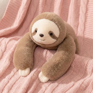 Almohada de peluche de animal kawaii: peluche con peso de brazo largo, suave y adorable, juguete reconfortante para niños.