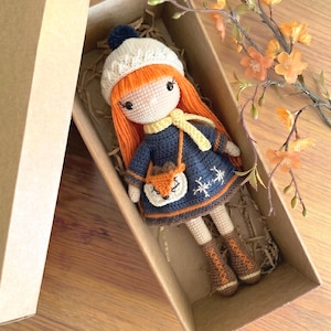 Redhead Crochet Doll "Ruby" - Amigurumi Organic Handmade Toy - Heirloom Gift for Girls - Birthday gift
