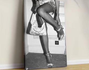 Black and White Fashion Photo Print, High Fashion Decor