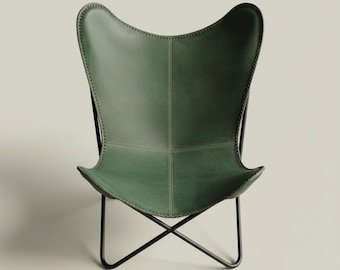 本革バタフライチェア、リラックスチェア、素朴なラウンジチェア