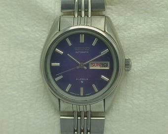 Seiko blå urtavla 2706-0330 dag/datum automatisk damklocka AAS47SGB2