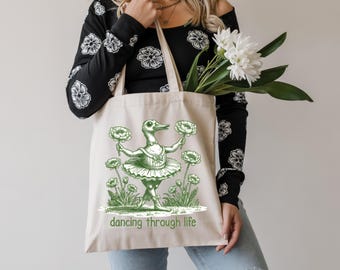 Ganso botánico estilo Cottagecore PNG: Bailando por la vida, arte digital