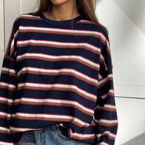 Women’s Striped Long Sleeve Top – Crew Neck Casual Wear

Casual everyday striped shirt