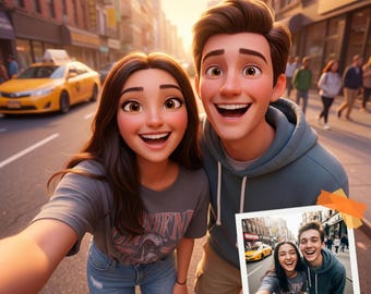 Pixar Style Portrait vom Foto, personalisierte 3D Cartoon Illustration (Digitaler Download)