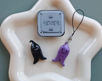 Stardew Valley Krobus Bundle | Handmade Gamer Gift | Phone Grip, peeker and charm