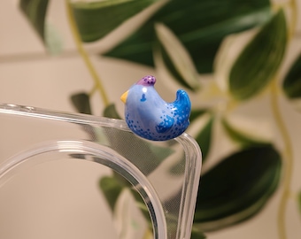 Blue Chicken Phone Hipper | Stardew Valley Clay Charm | Kindle Peeker | Limited Edition