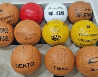 handmade Vintage Footballs SET OF 11 Historical BALLS Fifa world cup 1930 to 1966 Match Soccer Ball size 5