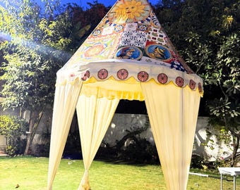 Handcrafted Sicily Italian Art Garden Canopy Tent – Luxury Outdoor Gazebo for Weddings & Events