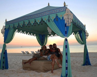 Handmade Beach Cabana Tent – 3m Canvas Wedding Pavilion luxury wedding Canopy