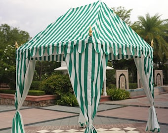 Luxury Striped Garden Canopy Tent – Outdoor Cabana for Parties, Weddings & Patio Tent