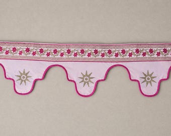 Pink Star Printed Tent Valance | Scalloped Valance Decor | Wedding Canopy Trim | Decorative Gazebo Valance | Custom Event Tent Border