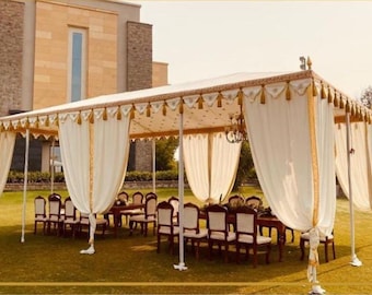 Luxury Garden Tent | Handmade Canopy for Weddings & Outdoor Events | White Pavilion Tent
