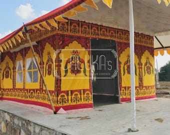 Printed Canvas Cottage Tent | Large Cabin Tent (4.27m x 8.53m)