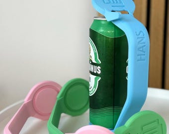 Porta lattine di birra personalizzato, porta lattine di birra personalizzabile stampato in 3D con maniglia