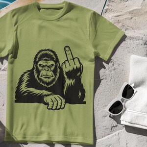 Peeking Bigfoot Middle Finger SVG: Capcut & Silhouette Cut File Sports Design (Digital Files) image 4