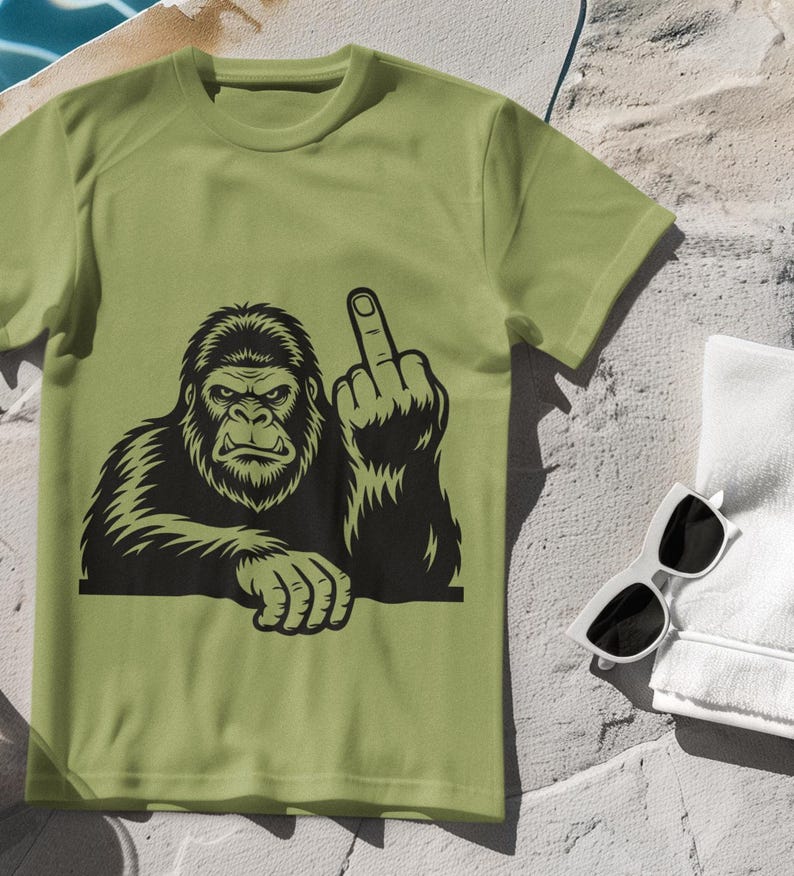 Peeking Bigfoot Middle Finger SVG: Capcut & Silhouette Cut File Sports Design (Digital Files) image 4