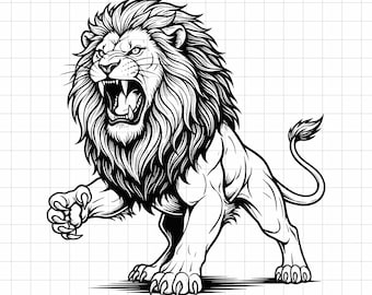 Detroit Lion Mascot SVG, PNG, Cricut Cut File (Digital Download)