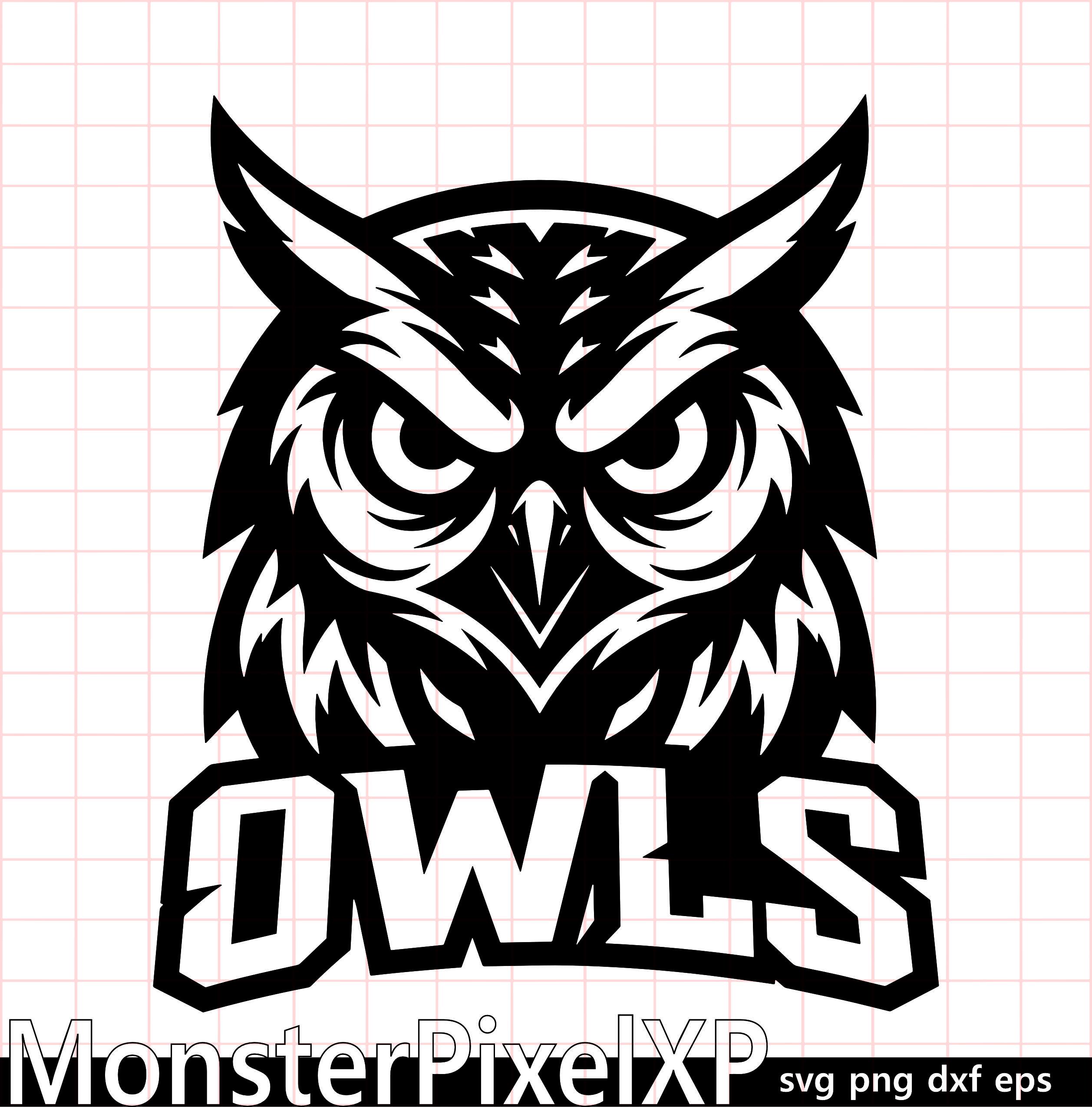 Owls Sports Team Logo SVG, PNG, EPS, Vector Cut Files (Digital Download)