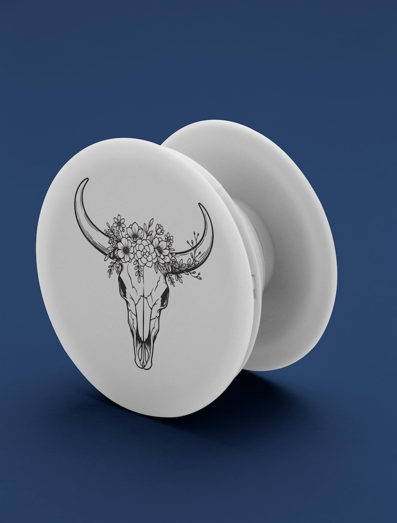 Floral Cow Skull SVG: Capcut & Silhouette Cut File Design (Digital File) image 5
