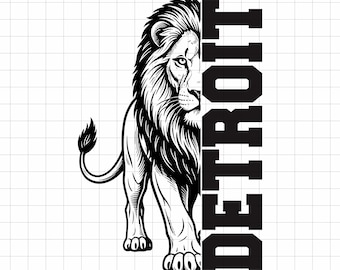 Detroit Lion Mascot SVG PNG, Cricut Cut File (Digital Download)