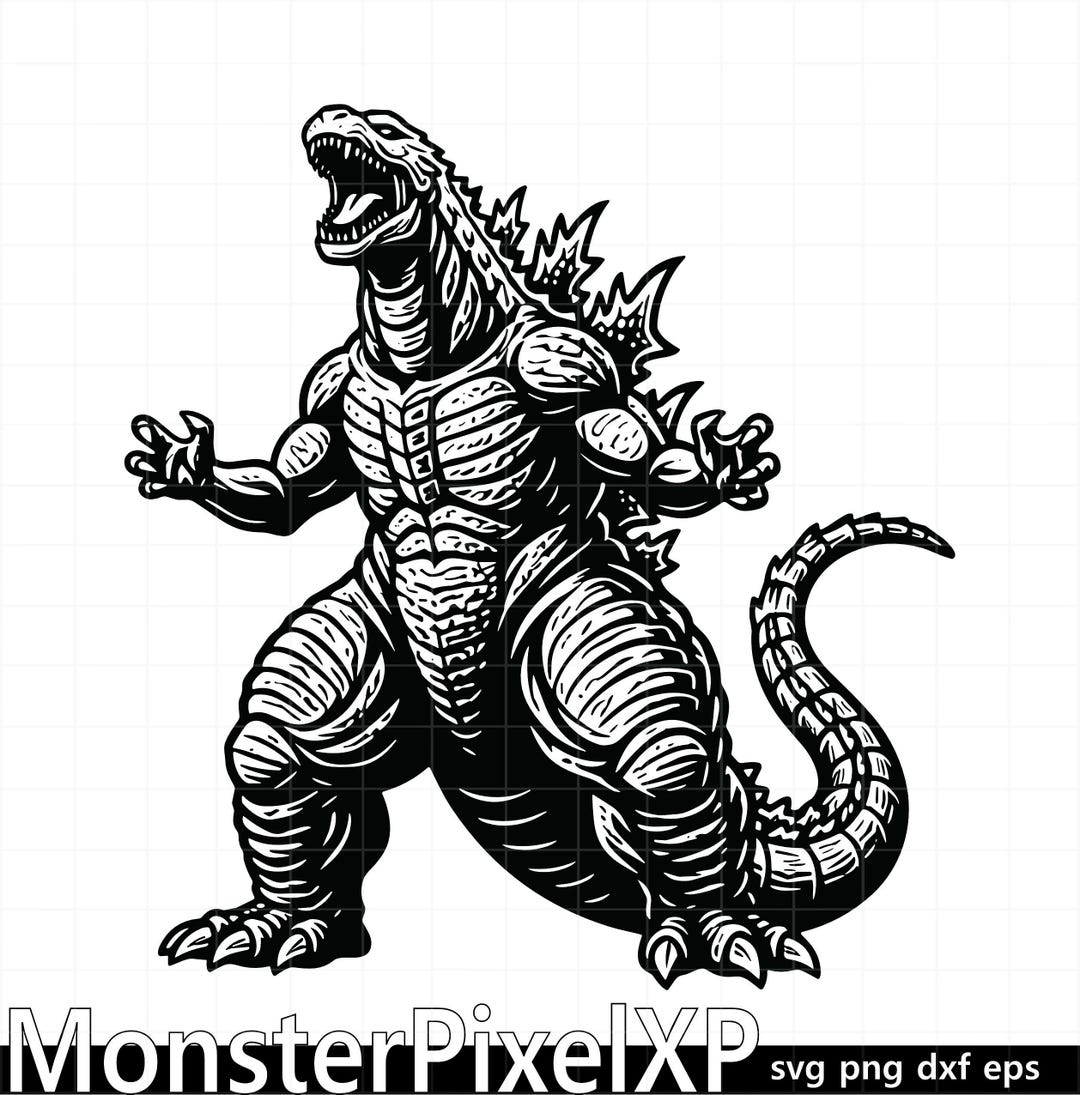 Godzilla Svg: Godzilla Vector Graphic, Tshirt Design (digital Download ...