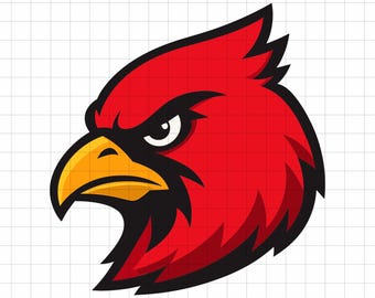 Kardinaal mascotte SVG, PNG, EPS, School Pride Cut-bestand (digitale download)