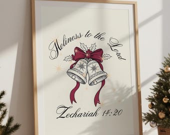 Helgad åt Herren jultryck | Sakarja 14:20 Skrift Kristen dekoration | Julväggdekoration