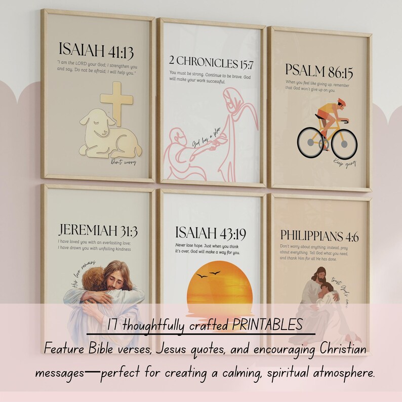 Christian Scripture Art Prints | Bible Verse Collage Kit (digital ...
