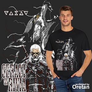 Maglietta The Witcher Geralt – Maglietta da giocatore con scarabocchi artistici