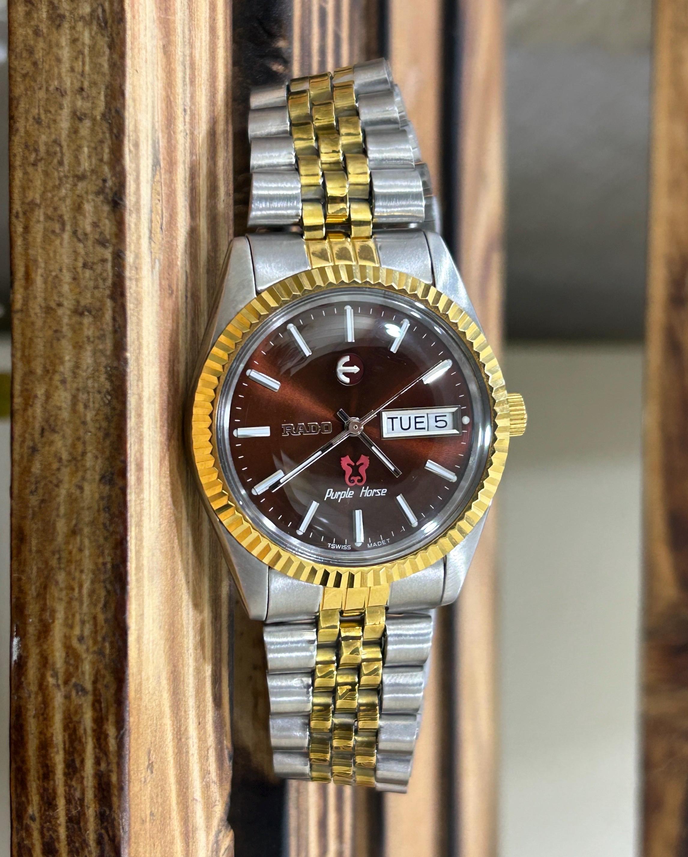 Vintage Rado Purple Horse Brown Dial Automatic Swiss Men's Watch