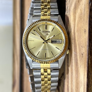 Vintage Seiko 5 Automatic Tow Tone Golden Dial (changed) Japan Men’s Watch 7009-3111