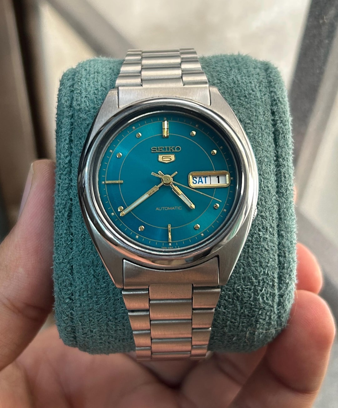 Rare Vintage Seiko 5 Automatic Teal Green Dial Day/date Japan