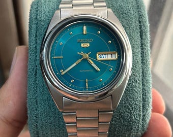 Rare Vintage Seiko 5 Automatic Teal Green Dial Day/date Japan