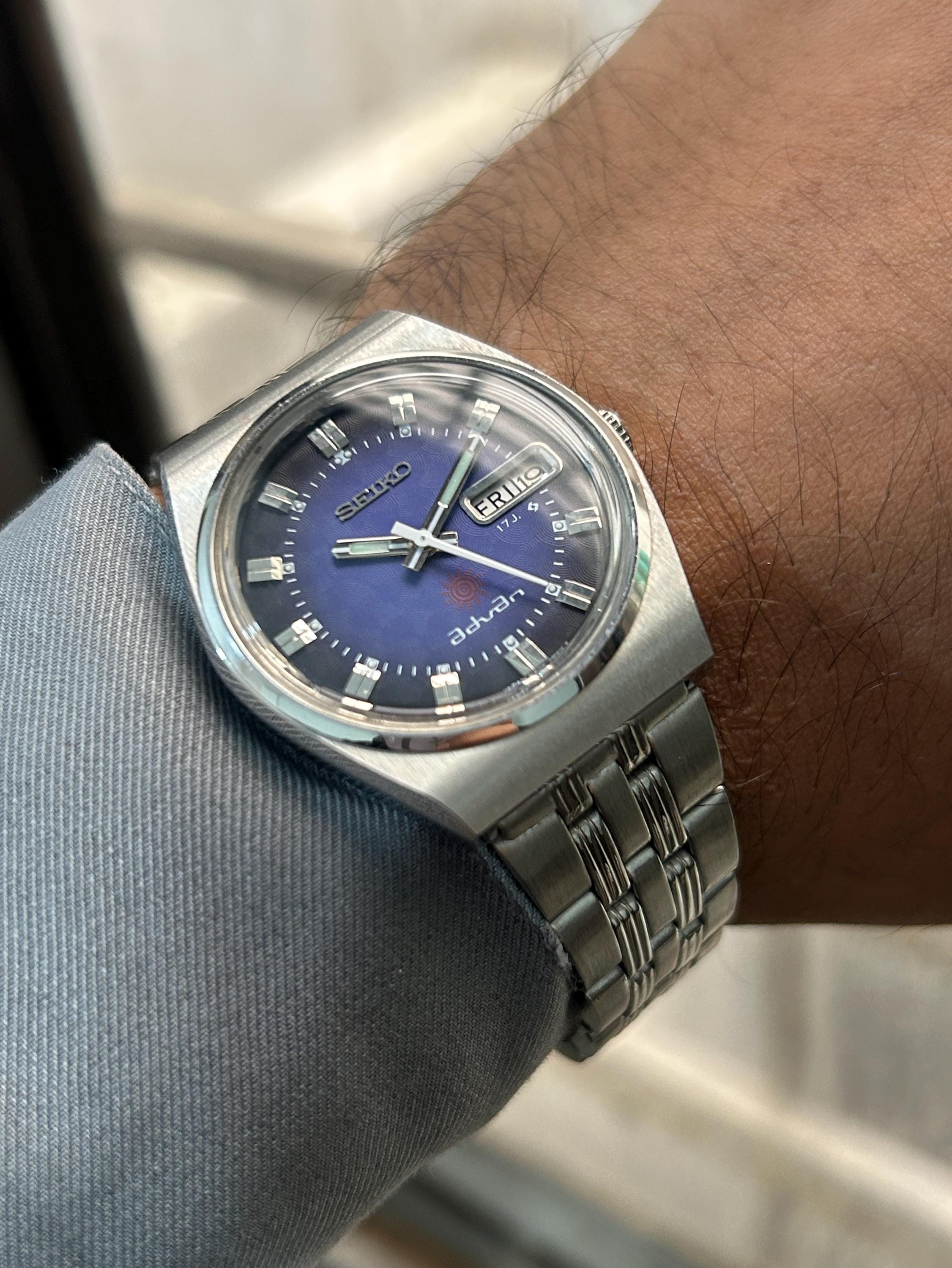 Seiko Advan Automatic 17 Jewels Blue Textured Dial(changed) Japan
