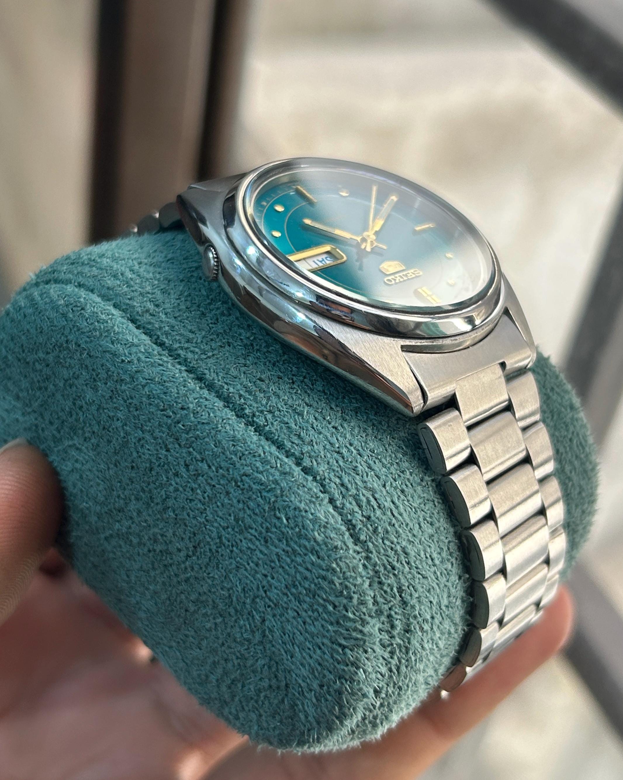 Rare Vintage Seiko 5 Automatic Teal Green Dial Day/date Japan