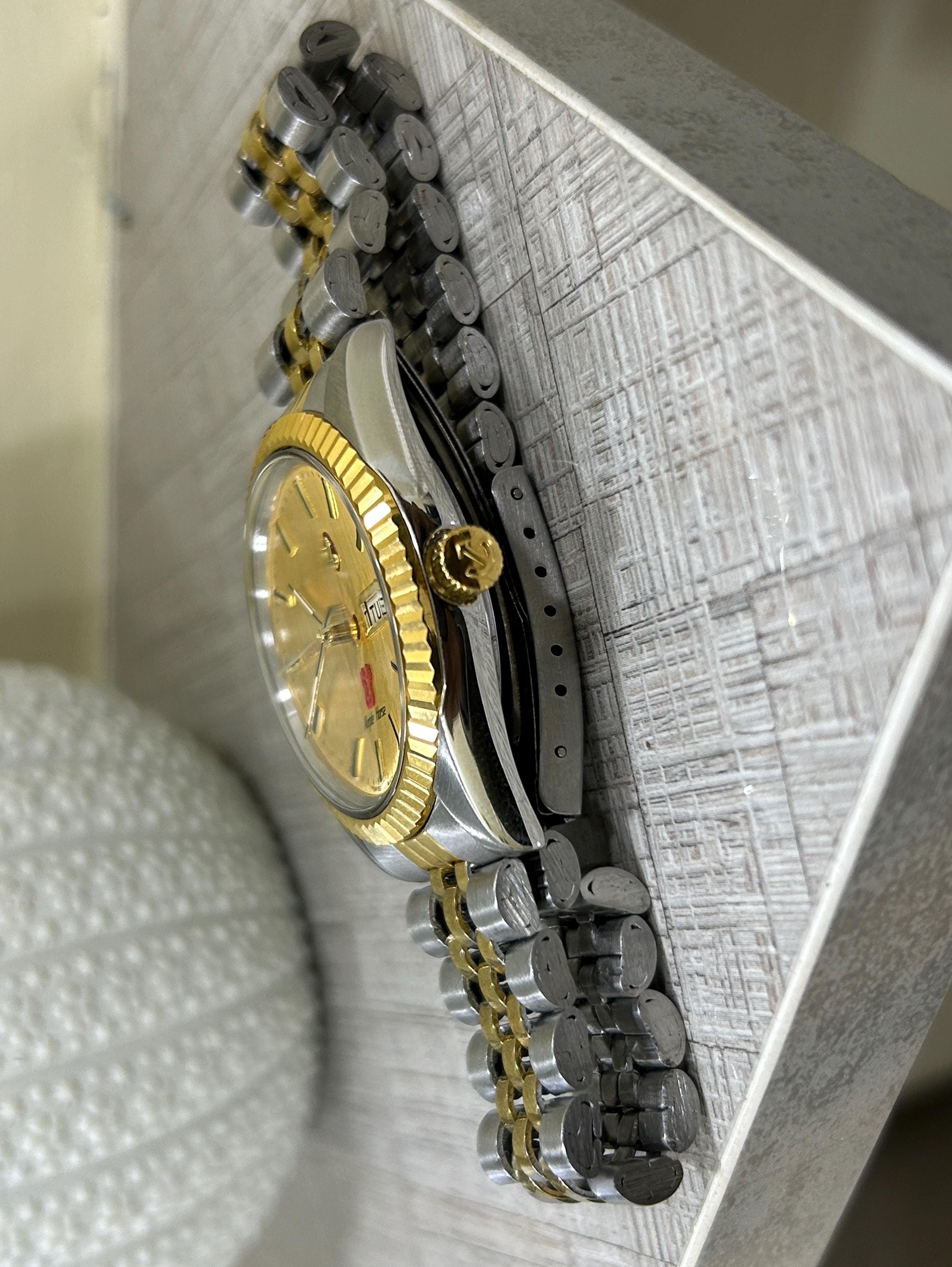Vintage Rado Purple Horse Automatic Watch, Golden Dial Jubilee