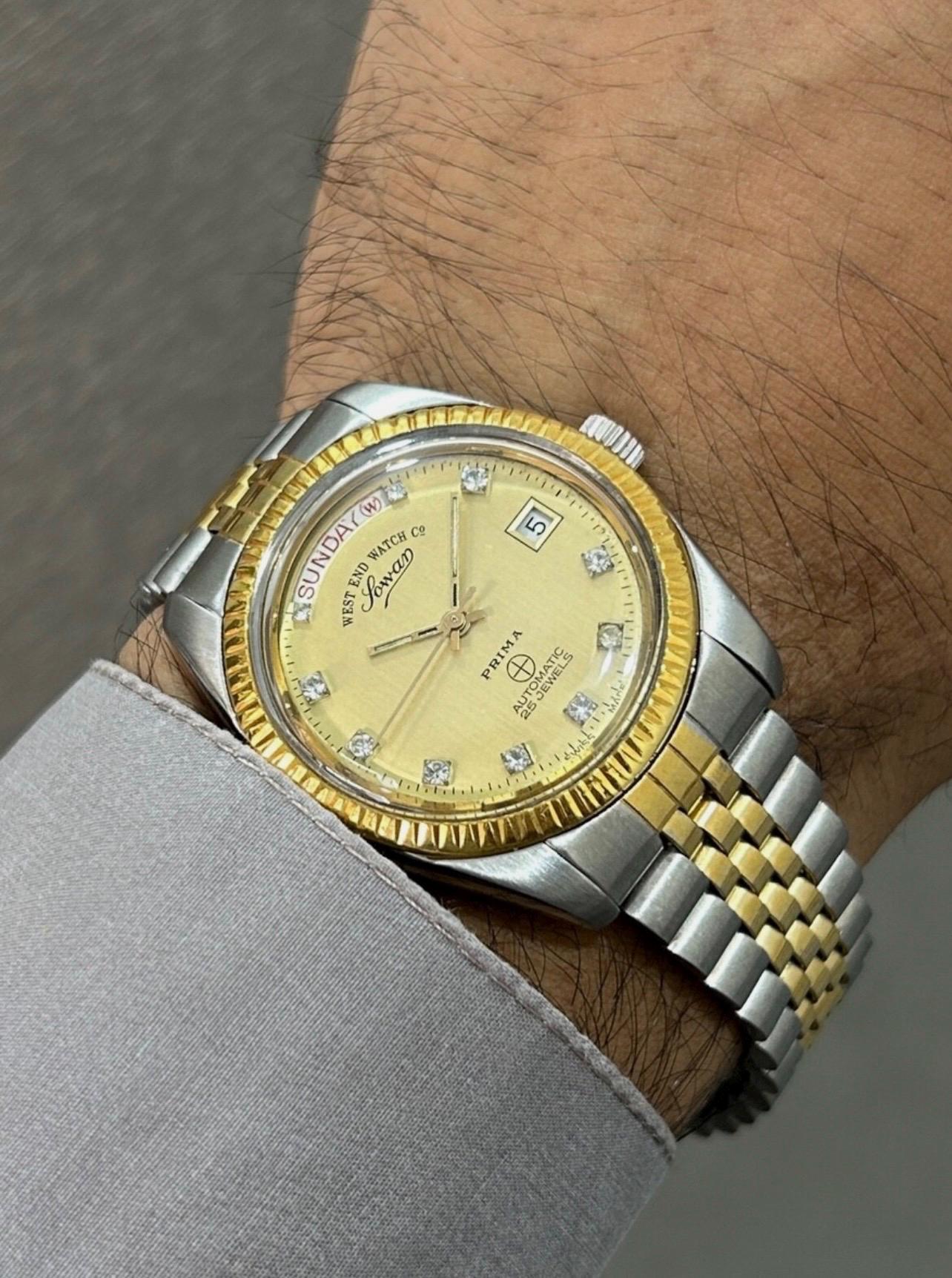 Westend Watch President Automatic 25J Golden Dial Swiss Men's