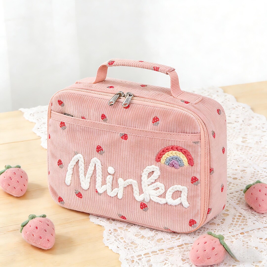 Personalized Kids Name Insulated Lunch Bag, Custom Lunch Tote for Girl ...